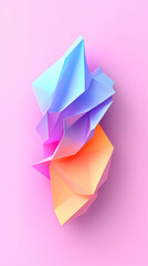 Poster - Abstract Pastel Geometric Shapes 3D Render
