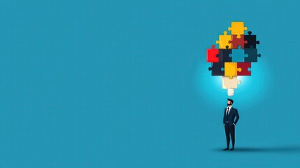 Aufkleber - A visionary depicting new business solutions through a digital interactive puzzle