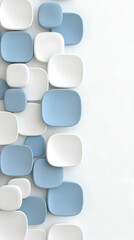 Poster - Abstract Blue and White Geometric Background with Rounded Shapes