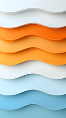 Poster - Abstract Orange Blue White Layered Wave Background