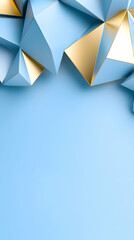 Poster - Abstract Blue and Gold Geometric Triangles Background