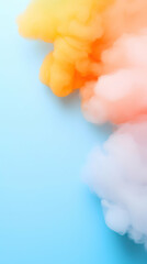Poster - Pastel Colored Fluffy Clouds on Blue Background