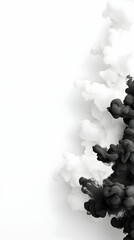 Poster - Abstract Black and White Ink Swirl on White Background