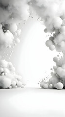 Poster - Abstract White Smoke Clouds Background
