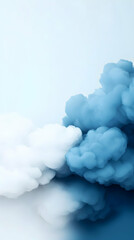 Poster - Abstract Blue and White Smoke Clouds Background