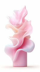 Poster - Abstract Pink Fluid Sculpture on White Background