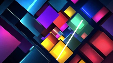 Poster - Vibrant Abstract Composition with Dynamic Geometric Shapes and Colorful Layers Creating a Modern Digital Art Background for Creative Projects