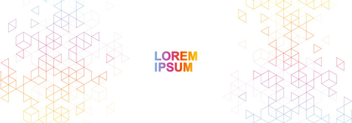 Fototapete - Technology abstract background with triangle and hexagon shapes. Triangular geometric texture for header, web banner, website, presentation
