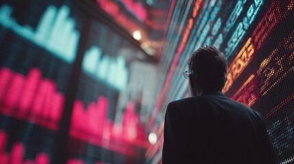 Poster - Business Investor Analyzing Data in a Digital Financial Environment