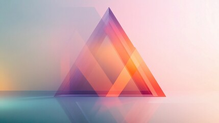Poster - Abstract Geometric Triangle in Soft Colorful Background