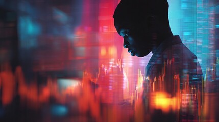 Poster - Stock Trader Analyzing Market Data and Fluctuations in Real Time