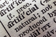 © Julian - Word artificial on dictionary page, macro close-up
