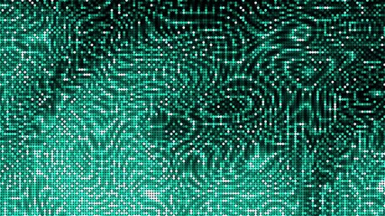Fototapete - Abstract glowing sky blue color halftone motion background. Moving dots seamless loop. Abstract animated dot texture background.