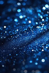 Fototapete - Abstract Dark Blue Glittering Bokeh Background with Twinkling Festive Sparkles Shimmering Surface with Shining Magical Light Effect and Brilliant Luxury Glamour Design Element