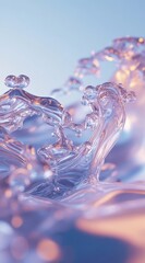 Fototapete - Abstract Water Splash with Dynamic Motion and Transparent Texture in Blue and Purple Hues a Refreshing Backdrop with Clean and Clear Liquid