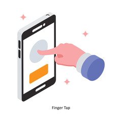 Fototapete - Finger Tap Concept isometric Style Illustrations. Eps 10 File