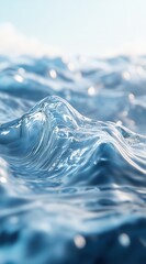 Aufkleber - Close Up of a Dynamic Blue Ocean Wave Surface With Sunlight Reflections Sparkling in the Water Creates an Abstract Background