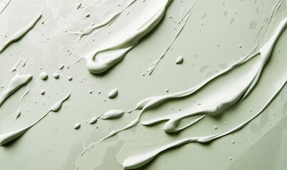 Poster - Close Up of Light Green Paint Swirls Creates a Textured Abstract Background with Smooth Strokes and Decorative Elements Ideal for Artistic Projects