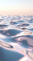 Aufkleber - Close Up Shot of Gently Rippling Ocean Water Reflecting Soft Sky Tones Showing Dynamic Surface Texture and Serene Natural Aquatic Scene in Minimalist Aesthetic