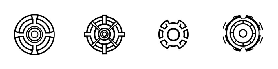 Poster - Minimalist vector line icons representing various geometric patterns suitable for graphic design applications