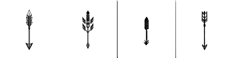 Poster - Minimalist line icons of arrows in various styles suitable for graphic design and digital projects