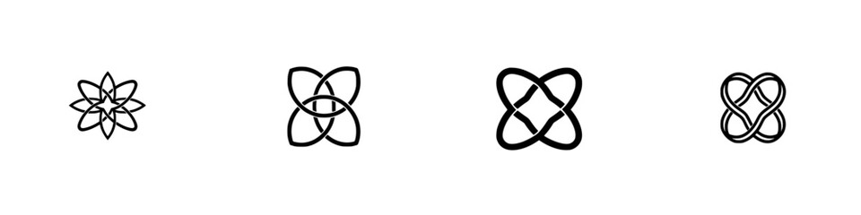 Poster - Set of minimalist line icons featuring intricate designs and symbols for modern digital applications
