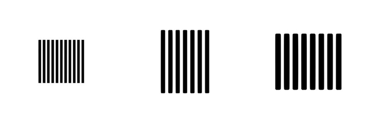 Poster - Various minimalist line icons of vertical stripes in vector format suitable for graphic design projects and digital media