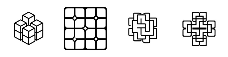 Poster - minimalist line icons representing creative concepts in design and architecture