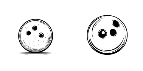 Poster - Unique set of minimalist line icons representing bowling balls with different designs