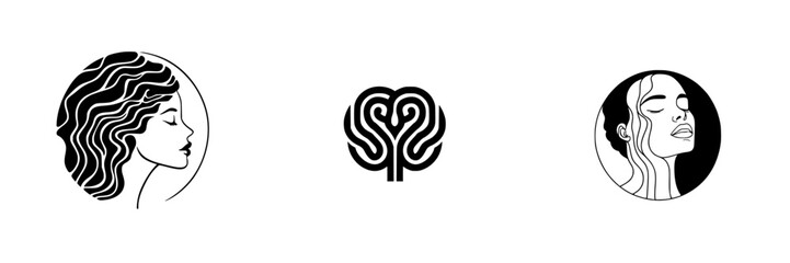 Poster - Collection of minimalist line icons representing beauty, nature, and wellness in a stylish design suitable for various applications