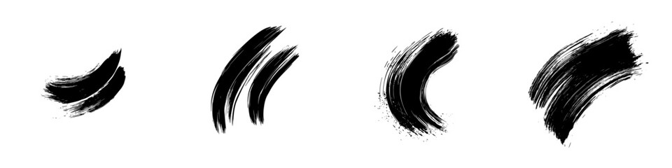 Poster - Minimalist vector line icons representing a variety of artistic brush strokes for creative projects or design applications