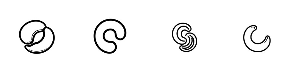 Poster - Minimalist line icons set showcasing abstract shapes in a modern design for digital and print use