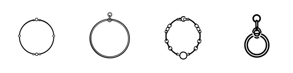 Poster - Unique minimalist line icons collection featuring jewelry designs suitable for various applications and projects