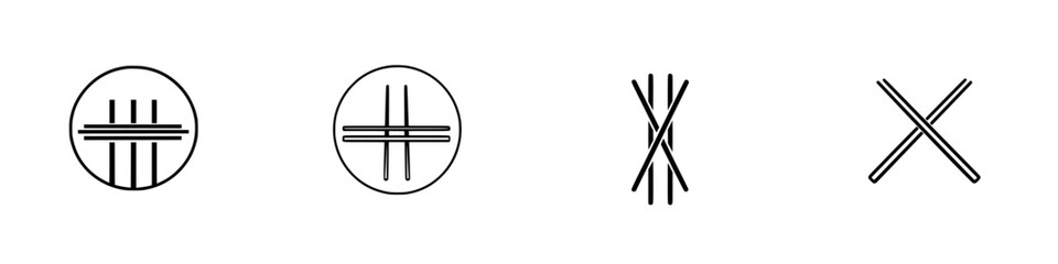 Poster - Minimalist vector line icons representing various geometric shapes and patterns for versatile design applications