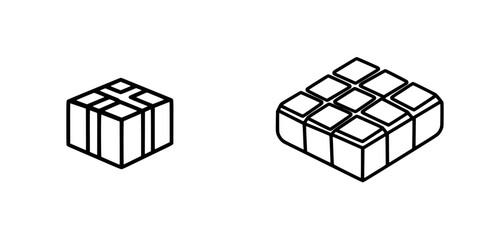 Poster - set of minimalist line icons featuring various cube designs in a vector format suitable for modern g
