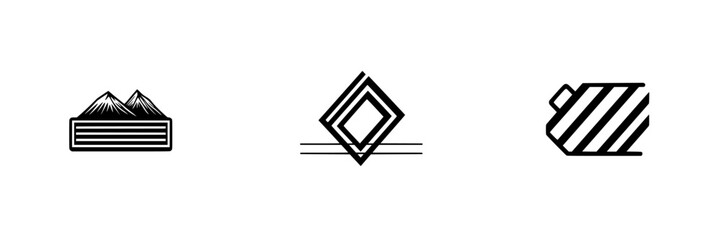Poster - Minimalist line icons representing nature, geometry, and design elements in a clean and modern style