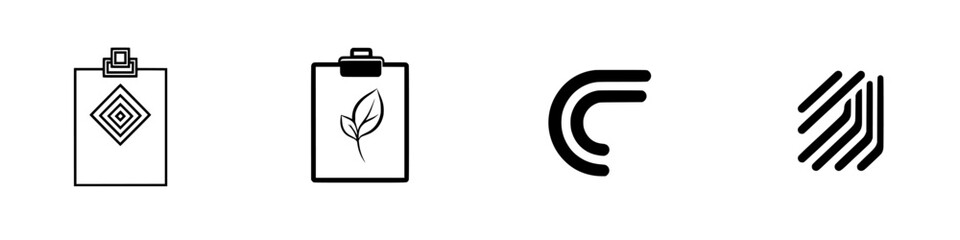 Poster - collection of minimalist line icons representing various designs and concepts for creative projects