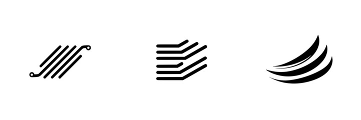 Poster - Vector minimalist line icons design featuring unique abstract patterns suitable for various modern applications