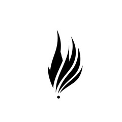 Poster - Minimalist line icon showcasing abstract flame design with elegant curves and shapes