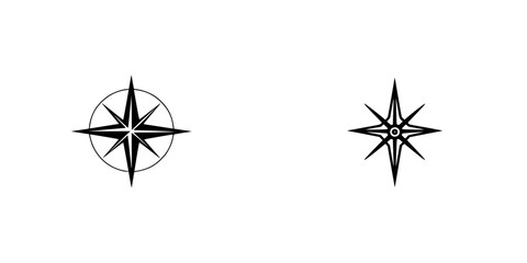Poster - Minimalist line icons showcasing compass designs for navigation and exploration themes