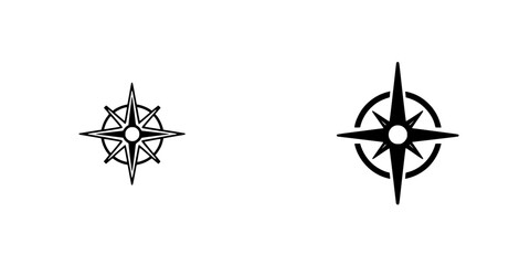 Poster - Minimalist line icons showcasing compass designs representing navigation and direction in graphic communication