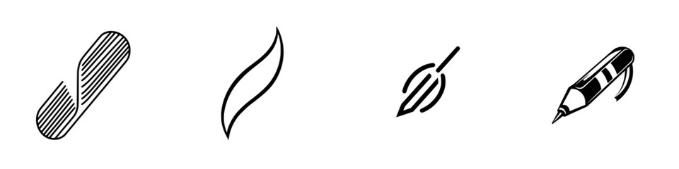 Poster - Minimalist line icons showcasing creativity and design elements for various applications in digital arts