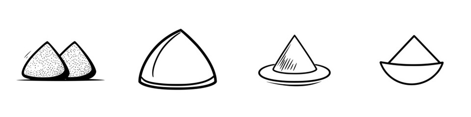 Poster - Collection of minimalist line icons illustrating various food shapes for diverse culinary design