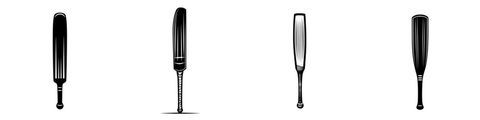 Poster - Minimalist line icons representing various types of kitchen spatulas in a simple vector format for culinary design projects