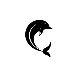 Poster - Unique vector minimalist line icons featuring a dolphin design suitable for creative projects and graphic design elements