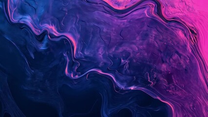 Poster - abstract fluid art background featuring vibrant pink and blue colors blended with smooth textures to