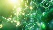 © Riz - Green Molecular Structure Visualization with Bokeh Lights Representing Scientific Research and Technological Innovation in a Medical and Pharmaceutical Context