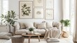 © Natchanok - Elegant apartment interior with natural light and plants home decor creating a serene and inviting home atmosphere with wall art