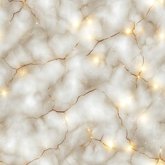 Poster - Luxurious marble texture featuring a light color palette with a golden border and sparkling accents for sophisticated aesthetics SEAMLESS PATTERN