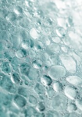 Leinwandbilder - Water Droplets on Glass Surface in Macro Shot Showing Abstract Blue Texture and Condensation